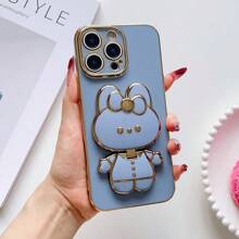 Cute Rabbit Cartoon Phone Case, With Lanyard And Makeup Mirror Stand, Compatible With IPhone 6/7/8/X/XS/XR/11/12/13/14/15/16, Galaxy S22/23/24/S25, A04/05/06/A14/A15/A16/A24/A25/A34, Compatible With Redmi Note 7/8/9/10/11/12/13, Compatible With Redmi 9/10/12/13C, Compatible With OPPO, Compatible With MOTO, Compatible With Honor, Compatible With HW, Compatible With Realme, Compatible With Reno 7 - Shock-Proof TPU Outer Shell (6.6ft Drop), With Stand Function.
