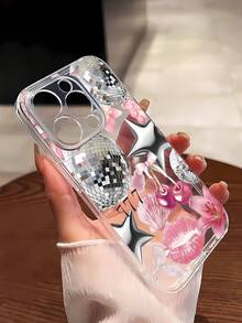 1pc Fashionable & Stylish Bowknot, Disco Ball, Floral & Star Graphic Transparent TPU Anti-Fingerprint Protective Phone Case, Compatible With IPhone 16 Pro Max/16/16 Pro/16 Plus/11/15/15 Pro/15 Pro Max/12/13/14 Pro Max/XS/XR/11 Pro/11 Pro Max/12 Pro/12 Pro Max/13 Pro/13 Pro Max/7 Plus/14 Pro/14 Pro Max/14 Plus/7 Plus/8 Plus/8/SE2/12 Mini/13 Mini, Soft & Fade-Resistant Waterproof Shockproof Anti-Fall Scratch Resistant - Multicolor - View 4