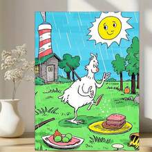 Charming Art Of Green Eggs And Ham On A Rain-Kissed Lawn Under A Warm Sun For Vibrant Wall Decoration - colorful - View 4
