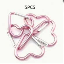 5 Pcs Shaped Carabiners | Pink Multi-Function Keychains For Camping, Hiking, Keychains And Travel Accessories