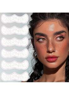 6/12 Pieces Of Golden Freckle Facial Tattoos, Sparkling Facial Tattoo Makeup, Spot Glow, Sparkling Facial Tattoo Makeup, Temporary Facial Tattoos, Shiny Freckle Facial Tattoos, Golden Facial Makeup, Sparkling, Suitable For Concerts,Rave Accessories,For Adults Accessories For Party Festival Daily Makeup - Multicolor - View 2