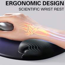 Mouse Pad With Wrist Rest, Comfortable Memory Foam Wrist Rest, Suitable For Computer Keyboard, Mouse Silicone Wrist Pad, Ergonomic Mouse Pad Set, Easy To Type And Relieve Pain, Simple And Thick Anti-Slip Computer Hand Pad
