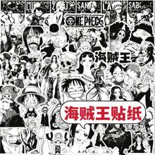 ONE PIECE 65PCS Cartoon Anime One Piece Zoro Black And White Stickers Cool Graffiti Decals DIY Phone Suitcase Laptop Fridge Wall Decoration Sticker Toy Room Decor Home Decor