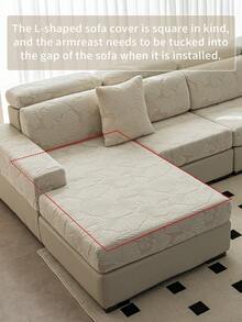 1 PC Anti Cat Scratch Jacquard Velvet Sofa Cover, All Year Round Universal Set, Elastic Sofa Cushion, Hat Cover Fabric,Modern Minimalist Style L-Shaped Anti Slip Sofa Protective Cover, Living Room 1/2/3/4 Seat Sofa Cover - Beige - View 11