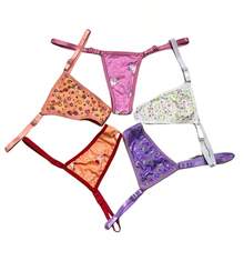 KIT OF 5 DUDA PRINTED PANTIES WITH ADJUSTMENT THONG THONG - Nhiều màu - Xem 2