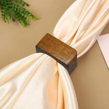 6pcs Simple Plain Wooden Napkin Rings, Fashionable & Versatile For Hotel Table Setting, Restaurant Tablecloth Decoration