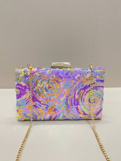 Luxury Evening Clutch Bag, Glamorous, Elegant, Exquisite, Quiet Luxurious Women Fashion Sequined Handbag, Suitable For Parties And Gatherings, Business And Casual, Suitable For Ladies, Women, Party Girls, Brides, Perfect For Parties, Weddings, Prom, Banquets/Galas, The Best Gift For Women, Mothers, Teachers, Friends, Bridesmaids