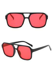 1 par de gafas de sol de aviador con marco grande de estilo retro unisex, diseño casual de moda adecuado para vacaciones, viajes, deportes, conducir, festivales, salidas, accesorios de verano, vacaciones, viajes familiares, protección UV, golf, senderismo, atuendo elegante , estilo de calle, actividades al aire libre, pesca, protección solar, sombra de vacaciones, salida, playa, vacaciones y regalo para familiares y amigos