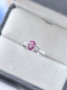 ITSMOS Natural Pink Topaz Rings Genuine Solid S925 Sterling Silver Bands Simple Diamond Dainty Fine Jewelry For Women Gift