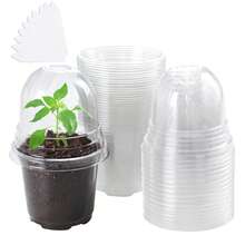 3/6/12pcs 4-Inch Soft Nursery Plant Pots, With Humidity Dome, Seedling Starter Trays, Small Planter Containers