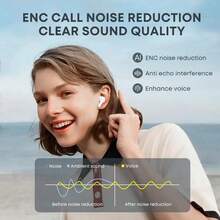 W&O Wireless Headphones With Long Battery Life, Universal Phone Control, Voice Call Noise Cancellation - Sports-Compatible, Wireless Earphones With Push-Button Volume, Crystal Microphone, Lithium Polymer Battery, For Smartphones - White - View 6