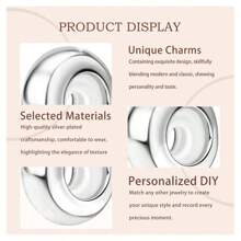 PARCOM 1 pieza Juego de joyas con cuentas espaciadoras de diseño simple plateadas en plata y de silicona, adecuadas para pulseras y collares, pueden ser un regalo perfecto de cumpleaños, festival o decoración de pulseras
