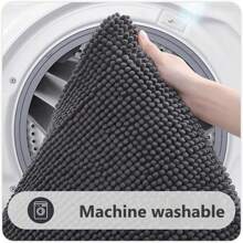 1pc Non-Slip Bathroom Mat, Thick & Dense Shaggy Chenille Microfiber Bathroom Rug, Machine Washable, Soft & Comfortable, Highly Absorbent, Suitable For Bathtub, Shower, And Bathroom