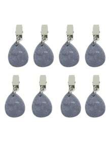 8 Pieces Teartop Shape Tablecloth Weights With Ornament With Metal Clamp Pendant Dropship