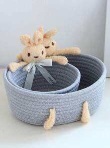 1 Stück/2 Stück gewebte Aufbewahrungskörbe, süße Tischorganisator Körbe für Spielsachen, Kosmetik, Schlafzimmer, Badezimmer, für den Schulanfang