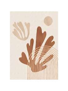 1 幅抽象画波西米亚风马蒂斯珊瑚线米色墙壁海报画廊艺术帆布画墙面印刷画客厅装饰家居装饰可选画框