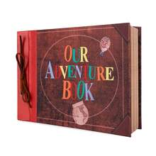 OUR ADVENTURE BOOK OUR Adventure book scrapbook album 11.9 X 7.6 inches 80 pages, 3D retro relief letter leather cover movie, couple memory book, boyfriend gift, couple gift creativity, anniversary celebration