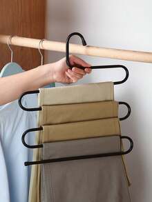1pc Multi-Functional S-Type Pants Hanger For Closet Storage Magic Trousers Rack Space-Saving Pants Organizer For Household Multiple Layers Clothes Hanger Clip Organizer For Skirts Dresses Shorts Cargo Pants Storage - Keep Your Closet Tidy - Multicolor - View 2