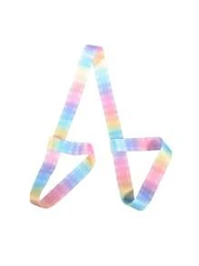 1PC Yoga Mat Back Strap, Exercise Mat Storage, Blue, Iridium, Dreamy Seven-Color Checkered, Retro Pink Flower, Double-Layer Chain, Multi-Color Binding Strap, Storage Strap, Binding Rope Yoga Stretching Strap, Portable Yoga Shoulder Strap, Fitness Exercise, Festival Gift