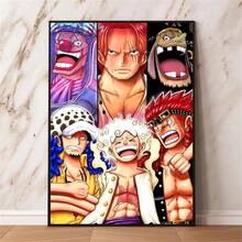 1 件热门经典动漫海报海贼王帆布海报高清印刷多环境使用房间墙壁艺术儿童礼物无框 - 彩色 - 查看 8