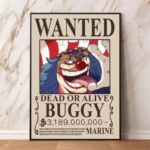 1 件日本经典动漫海报，海贼王赏金通缉令经典卡通人物照片模块化打印现代家居装饰，无框 - 彩色 - 查看 15