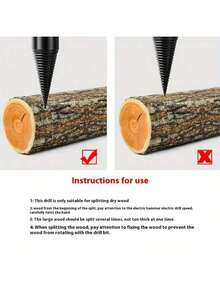 4 件重型 32 毫米劈木机附件 - 多柄锥形/方形/六角工具，可轻松劈木 | 省力设计，适用于柴火、树木砍伐和林业工作（通用液压/电动工具）