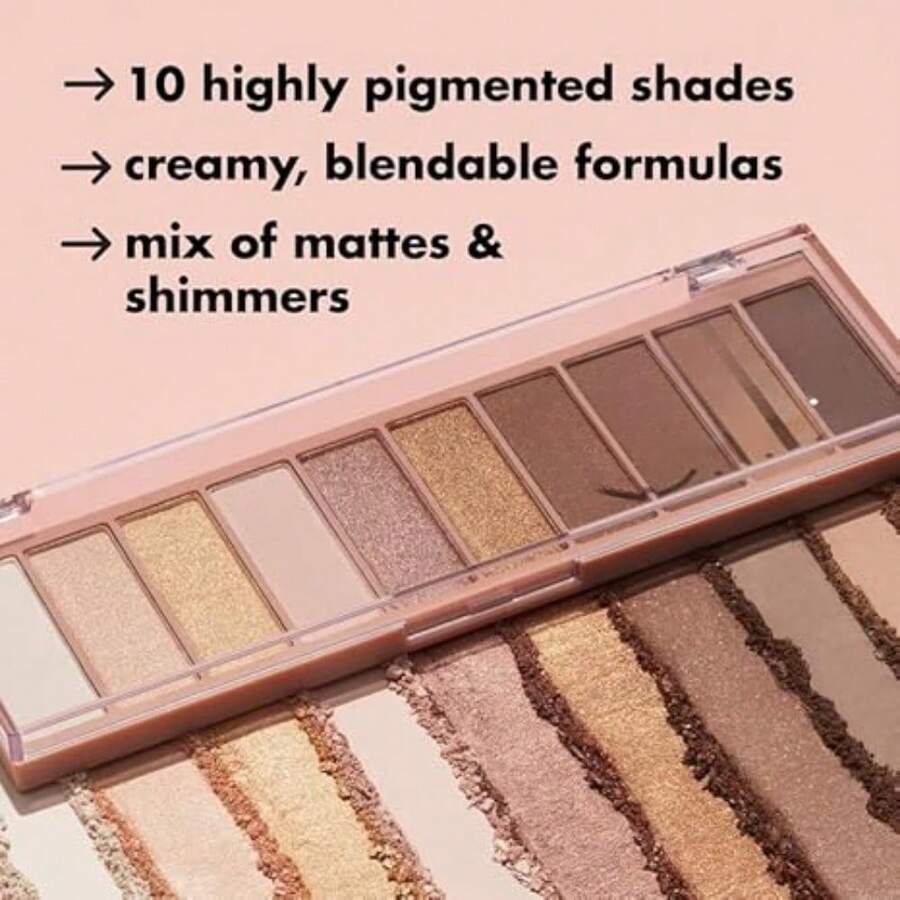 Perfect 10 Eyeshadow Palette, Ten Ultra-Pigmented Shimmer & Matte Shades, Vegan & Cruelty-Free, Nude Rose Gold (Packaging May Vary) - Nude Rose Gold - View 1