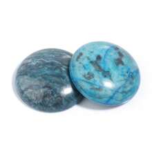Set de 5 piezas / 10 piezas de cabujones de piedras preciosas redondas con patrón ondulado azul, de varios tamaños, con estilo vintage, aptos para hacer collares, anillos, pulseras, joyería y decoración DIY