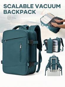 真空旅行背包，男女皆宜，Airback 个人物品随身背包，飞行批准的个人物品旅行，男士，笔记本电脑防水工作压缩袋，休闲背包，必备干湿分离袋，比普通背包多一个压缩空气袋 - 40*20*25 - 查看 18