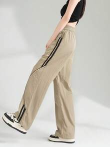 抽绳撞色口袋宽松休闲裤