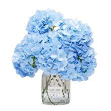 5/10pcs Artificial Hydrangea Artificial Flower Heads With Stems,Fake Hydrangea Flowers, Table Arrangement Decoration Flower,Champagne Fake Flower For Home Office Party Wedding, Fake Plants, Spring Decor, Room, Desk, Garden Decor, Room Decoration Stuff, Valentine's Day, Gift Gifts Birthday Graduation