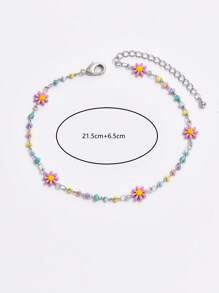 1 Peça Pulseira de Tornozelo Estilo Boho da Moda com Margarida de Cobre, Uso Diário, Acessório para Praia de Férias, Presente Ideal para Aniversário/Feriado
