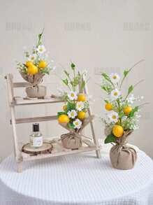 1PC Artificial Lemon Tree Real Mini Suitable For Home Kitchen Balcony Office Living Room Dining Table Decoration