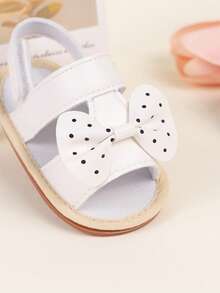 Infant Girls' Fashionable Cute Bowknot Anti-Slip Rubber Sole Prewalker Shoes - White - View 8