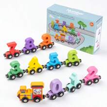 1pc Magnetic Digital Train Toy Set, Cognitive Gifts Educational Intelligence Building Block Toys Suitable For Boys Girls Babies 1-3 Years Old