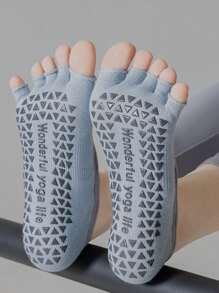 1/3 Pairs Women's Thin Yoga Pilates Toeless Socks - Breathable Polyester Pilates Exercise Socks With 5-Toe Design To Enhance Grip Strength, Fitness Sports Socks