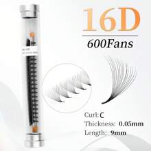 DAIFIYAN Pestañas postizas premontadas de volumen 600/480/420, hechas a mano con tallos naturales largos en 6D/8D/10D/12D/14D/16D/20D/30D/40D, forma C, longitud de 8-15 mm, extensiones de pestañas de visón artificial