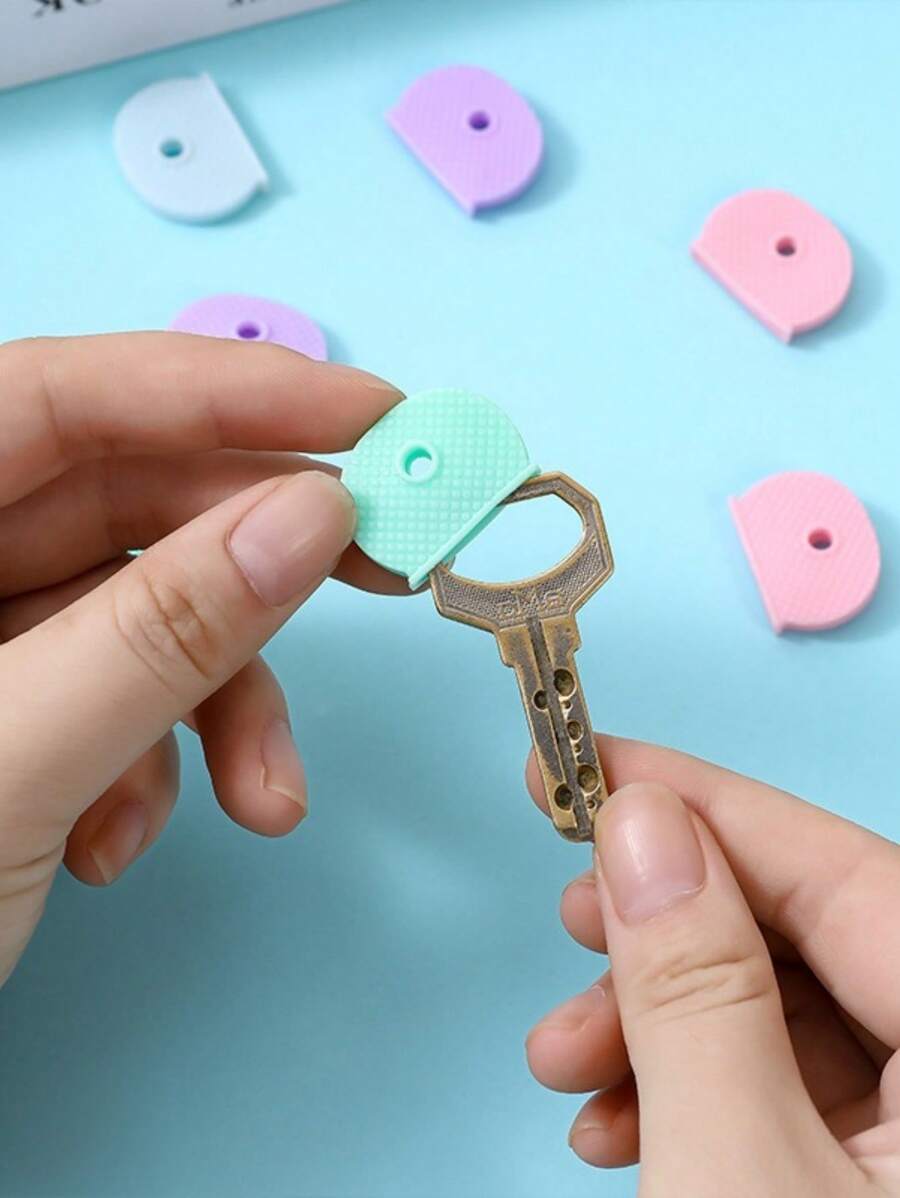 1/5/10/20Pcs Random Color Colored Key Caps Covers Soft Rubber Key Identifiers Protector Organizer Labels Silencer Key Toppers Key Accessories