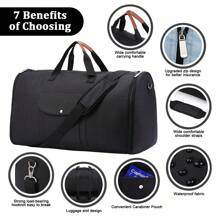 1pc New Simple Style Solid Colour Folding Extra Large Capacity Portable Handbag, Multi-Functional Duffel Bag, Clothes Storage Bag, Suitable For Travelling, Can Also Be Used As Holiday Gifts