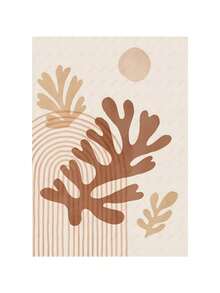 1 幅抽象画波西米亚风马蒂斯珊瑚线米色墙壁海报画廊艺术帆布画墙面印刷画客厅装饰家居装饰可选画框