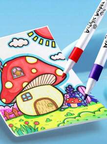 Set de 12/24/36/48 rotuladores de pintura acrílica de colores para pintura y manualidades DIY, a prueba de agua, lavables, se pueden usar para pintar en tela, vidrio, cerámica, plástico y la mayoría de las superficies, es una papelería de pintura utilizada para manualidades DIY, bocetos y crear hermosas obras de arte en oficinas, escuelas, estudiantes, papelería y útiles escolares.