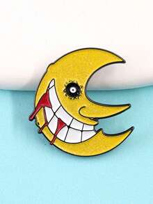 1 件休闲锌合金月亮珐琅胸针，时尚魔幻月亮穿孔胸针徽章，灵感来自漫画，适用于包/服装背包，适用于学校 Kpop 教师用品包饰可爱办公室配件衬衫夹克珠宝圣诞节万圣节别针、秋冬配饰，适合青少年、青年、男士、休闲、户外、运动、度假、毕业礼物、生日、日常穿着衣服别针有趣的教师礼物 - 彩色 - 查看 3