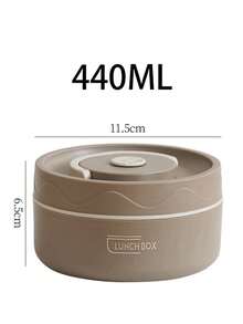 Stainless Steel Thermal Lunch Box, Leak-Proof Bento Boxes, Round Multi-Layered Microwave-Safe Food Container - Dark Brown - View 3