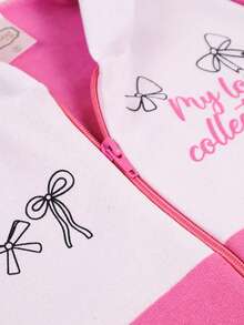 Love Collection Girls' Sweatshirt Jacket With Hood And Zipper - 粉色 - 查看 3