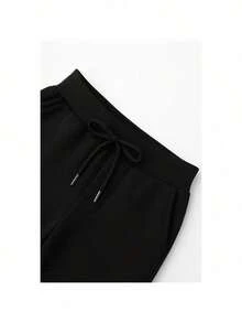 Winter Fashion Jogger Flannel Fleece Pants With Flower Writing Streetwear New Release - 黑色 - 查看 4