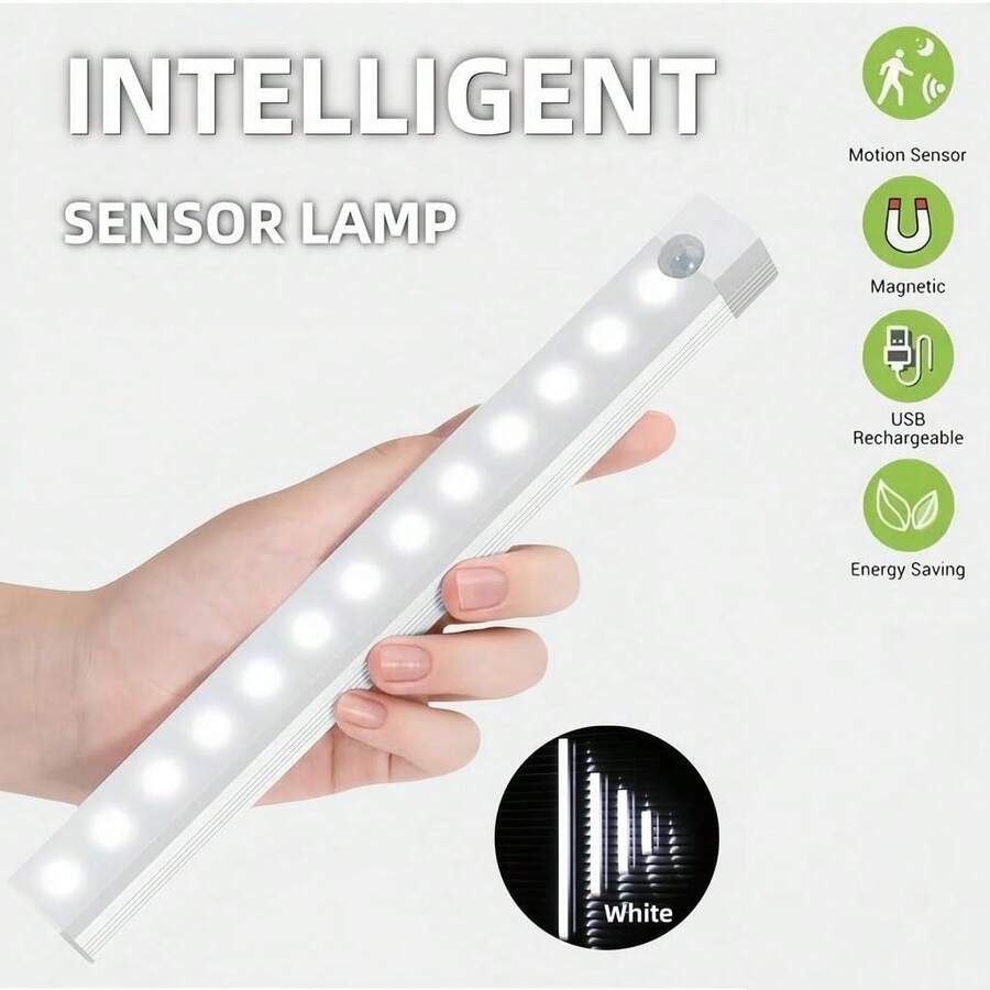 Wireless Induction Light LED Smart Wardrobe Bedroom Convenience USB Easy Installation - 白色 - 查看 1
