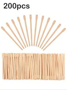 200 piezas/100 piezas/50 piezas/10 piezas Palitos de madera desechables para aplicar cera, palitos aplicadores para la eliminación del vello corporal