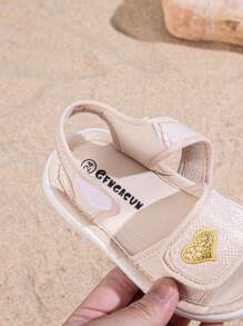 GENGASUN 1 pieza Sandalias informales de unicolor de lona para niñas pequeñas, zapatos de moda casuales de verano