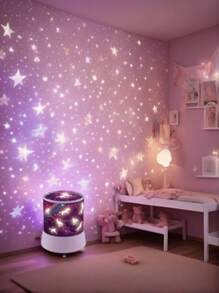 1pc Charming Unicorn Fairy Projector Night Light: Romantic Color-Changing Decorative Light - Colorful Dream Decor For Bedroom - 1 Magical Projection Lamp Gift, Suitable For Room/Living Room/Ceiling/Wedding/Party/Home Multi-Scene/Outdoor Camping/Christmas/Valentine's Day Gift/Birthday Gift, Decor For Girl's Room, USB And Battery Powered (Battery Not Included), Fairytale Garden Dream Projection LED Mood Fairy Light!
