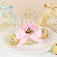 1pc Mini Metal Gold Vintage Retro Bird Cage Candy Boxes Shower Favor Gift Box For Guests Wedding Party Birthday Souvenir - Multicolor - View 6